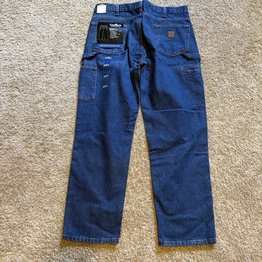 Carhartt B171 DST Relaxed Fit Carpenter Jeans Men's 38x30 Denim Blue NWT